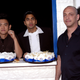 Leiner (right) with Harold And Kumar stars John Cho and Kal Penn